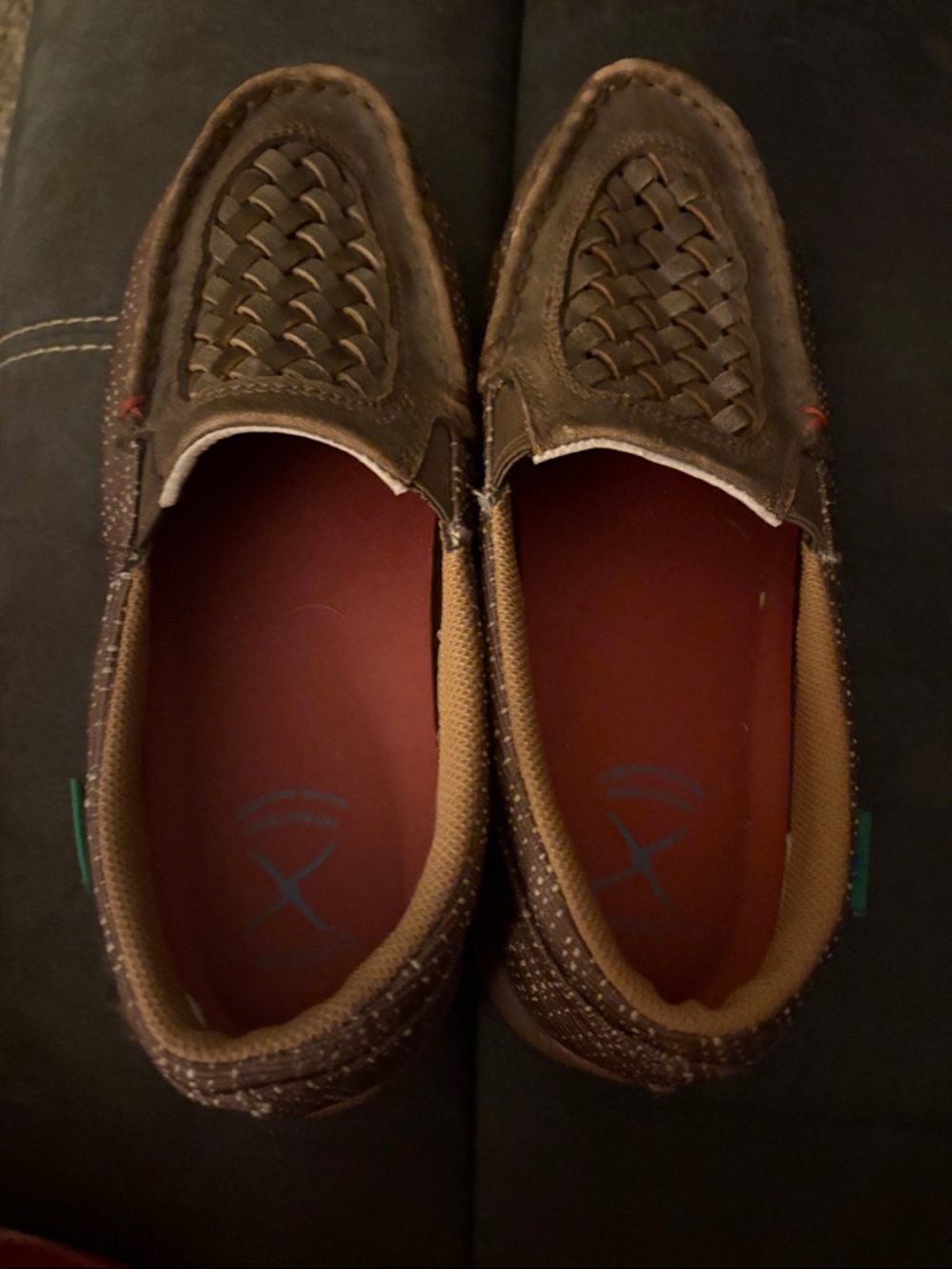 Twisted X Brown Woven Slip-On Loafers